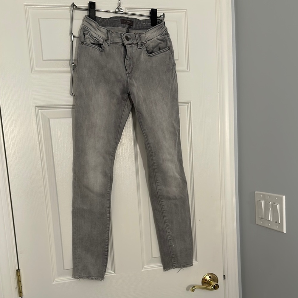 Girls DL1961 Gray Ankle Cropped Jeans Slim Fit